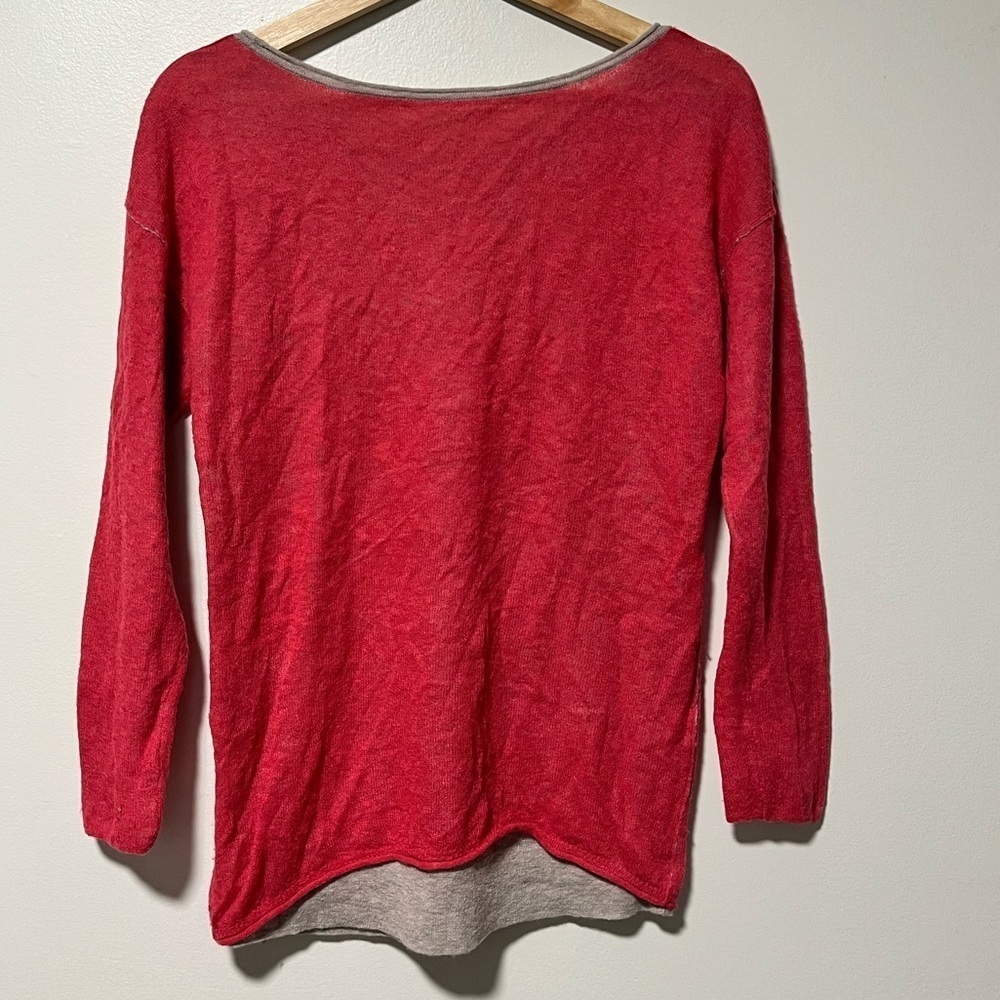 Pink & Gray Colorblock Crewneck Sweater Shirt - Picture 3 of 9